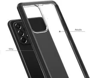 Fusion Shield Tough Snap-on Transparent Case for Samsung Galaxy A23 5G - Black