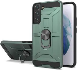 Dynamic Dual Layer Hybrid Case with Ring Holder for Samsung Galaxy S22 Plus 5G - Army Green
