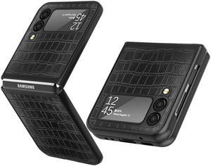 Alligator Skin Texture Leather Protective Cover for Samsung Galaxy Z Flip 3 5G - Black