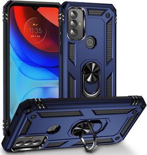 Military Grade Hybrid Case with Ring Grip for Motorola Moto G Play 2023 - Blue