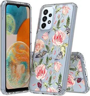 Fusion Shield Tough Snap-on Case for Samsung Galaxy A23 5G - Butterfly Roses
