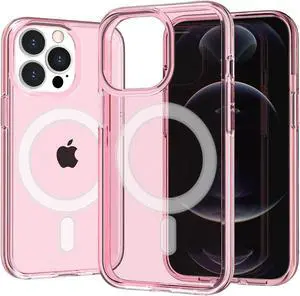 MagSafe Compatible Slim Transparent Case for iPhone 14 Pro Max - Pink