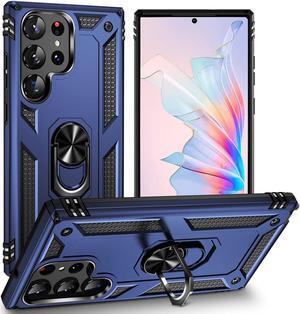 Military Grade Hybrid Case with Ring Grip for Samsung Galaxy S23 Ultra - Blue