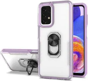 Translucent Series Hybrid Case with Ring Grip for Samsung Galaxy A23 5G - Purple