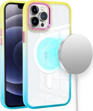 MagSafe Compatible Gradient Series Transparent Case for iPhone 13 Pro Max - Yellow Baby Blue