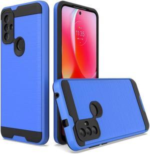 Brushed Metal  Textured Hybrid Case for Motorola Moto G Play 2023 - Blue