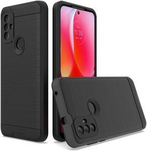 Brushed Metal  Textured Hybrid Case for Motorola Moto G Play 2023 - Black
