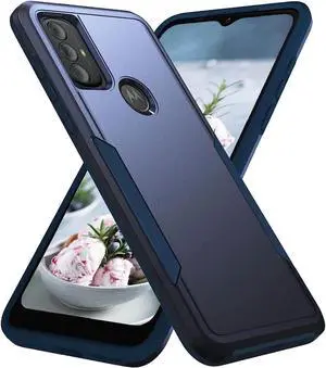 Military Grade TUFF Hybrid Armor Case for Motorola Moto G Play 2023 - Navy Blue