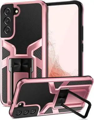 Military Grade Kickstand Series Tough Ultra Rugged Hybrid Case for Samsung Galaxy S22 Plus 5G - Rose Gold