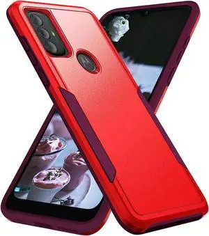 Military Grade TUFF Hybrid Armor Case for Motorola Moto G Play 2023 - Red