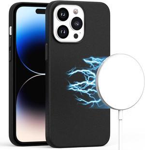 MagSafe Compatible Leather Case for iPhone 14 Pro - Black