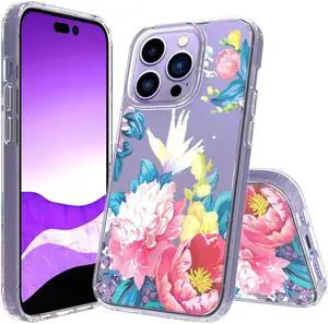 Fusion Shield Tough Snap-on Case for iPhone 14 Pro - Floral Garden