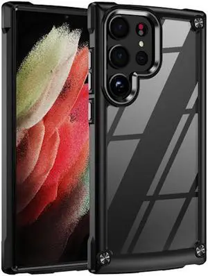 Tough Shield Snap-on Transparent Case for Samsung Galaxy S23 Ultra - Black