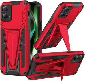 Military Grade Transformer Hybrid Case with Kickstand for Motorola Moto G 5G 2023 - Red