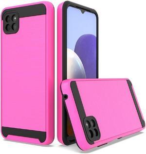 Brushed Metal Texture Hybrid Armor Case for Celero 5G - Hot Pink