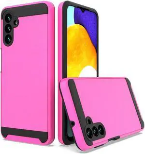 Brushed Textured Hybrid Armor Case for Samsung Galaxy A13 5G - Hot Pink