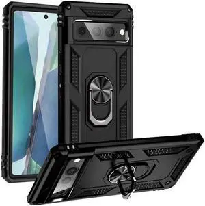 Military Grade Finger Loop Case with Ring Grip for Google Pixel 7 Pro - Black