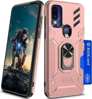 Tough Ring Holder Case with Card Slot for Motorola Moto G Pure / Moto G Power 2022 - Rose Gold Tough Ring Holder Case with Card Slot for Motorola Moto G Pure / Moto G Power 2022 - Rose Gold