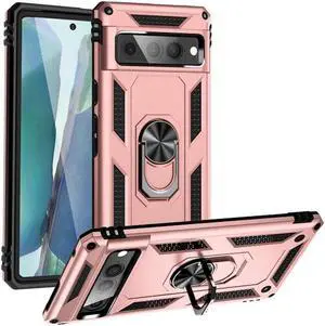 Military Grade Finger Loop Case with Ring Grip for Google Pixel 7 Pro - Rose Gold