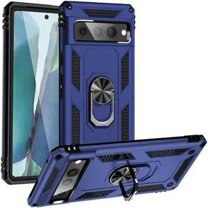 Military Grade Finger Loop Case with Ring Grip for Google Pixel 7 Pro - Navy Blue