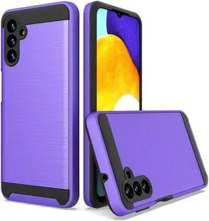 Brushed Textured Hybrid Armor Case for Samsung Galaxy A13 5G - Purple