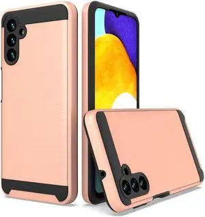 Brushed Textured Hybrid Armor Case for Samsung Galaxy A13 5G - Rose Gold