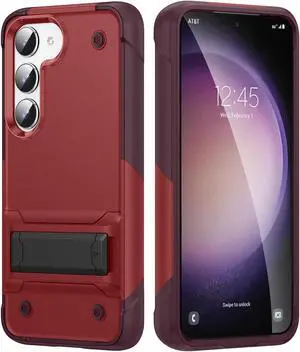 TUFF Hybrid Armor Case with Kickstand for Samsung Galaxy S23 Plus - Red