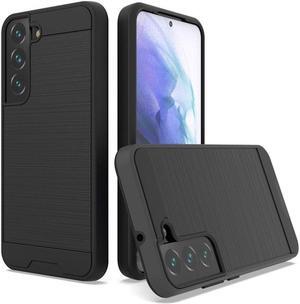 Brushed Textured Hybrid Armor Case for Samsung Galaxy S22 5G - Black
