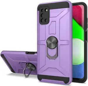Dynamic Dual Layer Hybrid Case with Ring Holder for Samsung Galaxy A03s  Purple