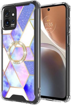Shockproof Fusion Shield Tough Snap-on Case with Ring Grip for Motorola Moto G Power 5G 2023 - Galaxy