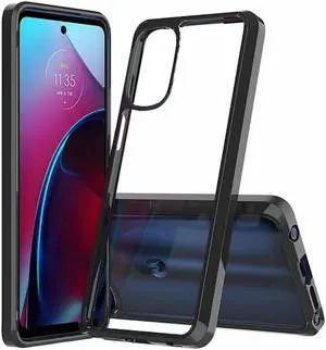 Tough Shield Snap-on Transparent Case for Motorola Moto G Stylus 5G 2022 - Black