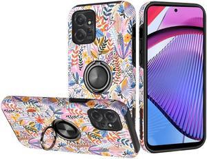360 Rotating Ring Grip Hybrid Case for Motorola Moto G Power 5G 2023 - Floral Garden