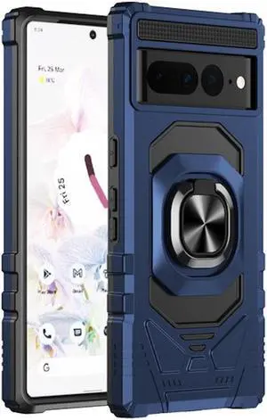 Robotic Series Dual Layer Hybrid Case with Ring Grip for Google Pixel 7 Pro - Navy Blue Robotic Series Dual Layer Hybrid Case with Ring Grip for Google Pixel 7 Pro - Navy Blue