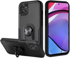 Military Grade TUFF Hybrid Armor Case with Ring Grip for Motorola Moto G Power 5G 2023 - Black