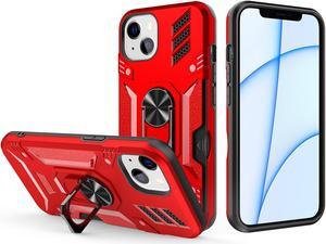 Tough Ring Grip Case with Card Slot for iPhone 14 Plus - Red