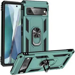 Military Grade Finger Loop Case with Ring Grip for Google Pixel 7 - Green