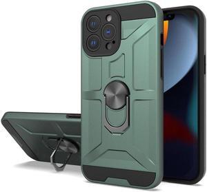 Dynamic Dual Layer Hybrid Case with Ring Stent Finger Loop for iPhone 13 Pro Max - Army Green