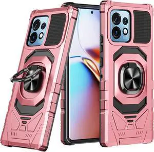 Robotic Series Hybrid Case with Ring Grip for Motorola Edge+ 2023 - Rose Gold