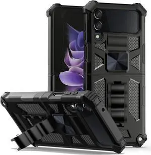 Military Grade Tough Ultra Rugged Hybrid Case for Samsung Galaxy Z Flip 4 - Black