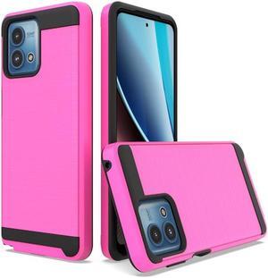 Brushed Textured Hybrid Armor Case for Motorola Moto G Stylus 5G 2023 - Hot Pink