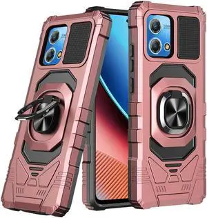 Robotic Series Dual Layer Hybrid Case with Ring Grip for Motorola Moto G Stylus 5G 2023 - Rose Gold