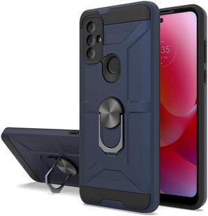 Dynamic Dual Layer Hybrid Case with Ring Holder for Motorola Moto G Power 2022 - Navy Blue