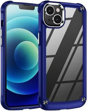 Tough Shield Snap-on Transparent Case for iPhone 14 - Navy Blue