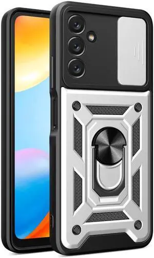 Elite Series Hybrid Case with Ring Grip and Camera Lens Cover for Samsung Galaxy A15 5G - Silver