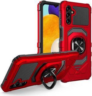 Military Grade Robotic Series Hybrid Case with Ring Grip for Samsung Galaxy A15 5G - Red