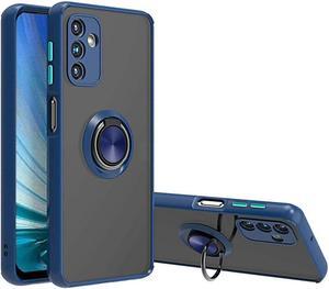 Transparent Hybrid Case with Ring Grip for Samsung Galaxy A15 5G - Blue