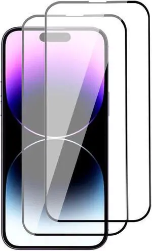 2-Pack Edge-to-Edge Full Coverage HD Tempered Glass Screen Protector for iPhone 15 / iPhone 15 Pro