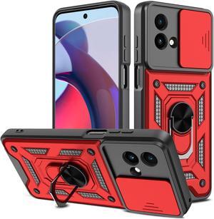Elite Series Hybrid Case with Ring Grip and Camera Lens Cover for Motorola Moto G Power 5G 2023 - Red