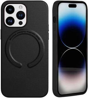 Premium Leather Case with MagSafe for iPhone 15 Pro - Black