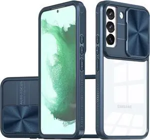HD Transparent Case with Camera Privacy Cover for Samsung Galaxy S23 FE - Blue